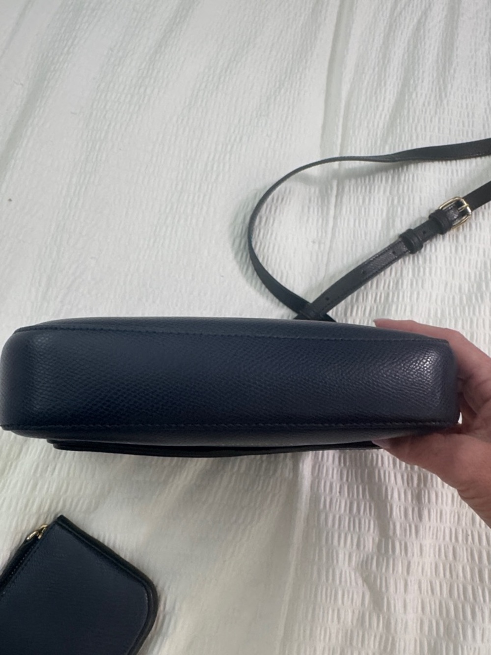 Vera Bradley Navy and Black Pebbled Leather Crossbody - Picture 9 of 11